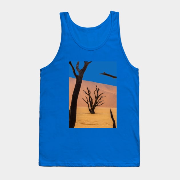 Namibia. Namib-Naukluft National Park. Deadvlei. Framed Dead Trees. Tank Top by vadim19